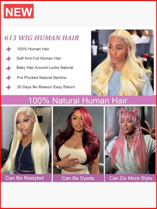 200% Density Body Wave 13x6 Lace Front Wig Human Hair Tangle Free main image 5